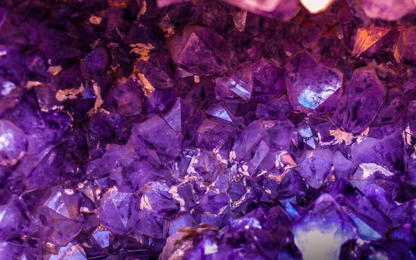 Amethyst Geode On Black Background.