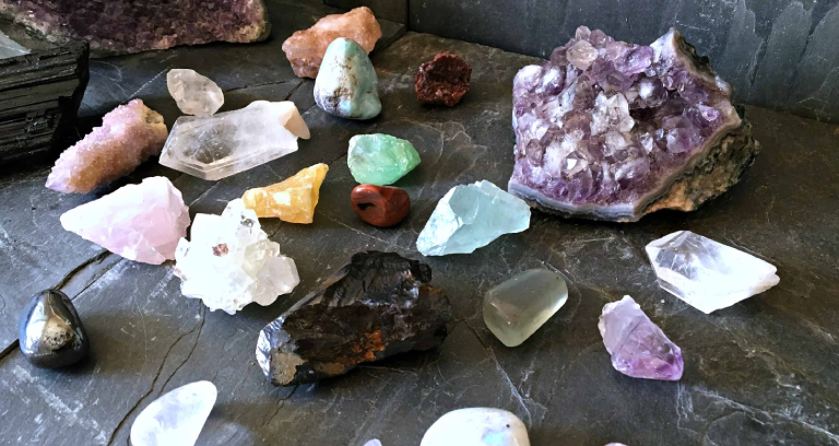 Various Mineral Collections Placed On the Table.