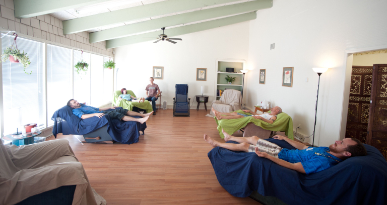 Multiple Patients Taking Acupunture Treatment.